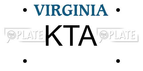 KTA Virginia License Plate