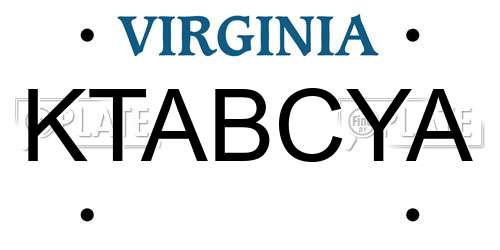 KTABCYA Virginia License Plate