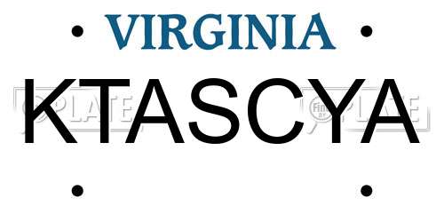 KTASCYA Virginia License Plate