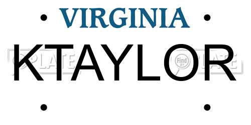 KTAYLOR Virginia License Plate