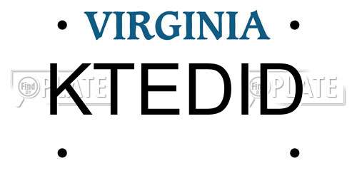 KTEDID Virginia License Plate