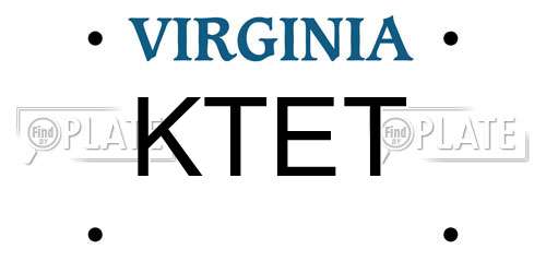 KTET Virginia License Plate