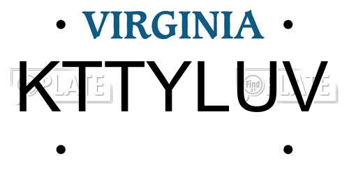 KTTYLUV Virginia License Plate
