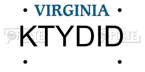 KTYDID Virginia License Plate