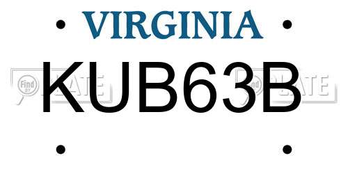 KUB63B Virginia License Plate