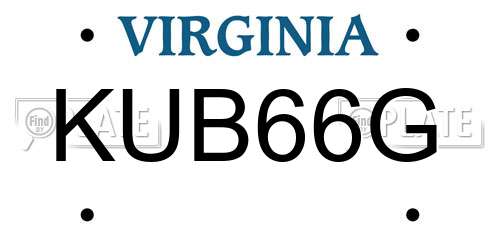 KUB66G Virginia License Plate