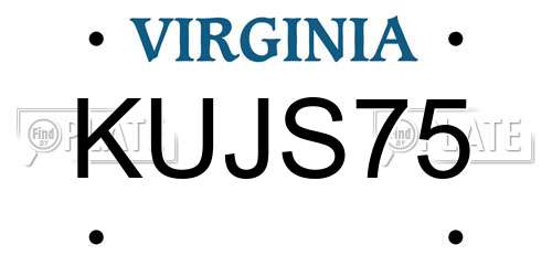 KUJS75 Virginia License Plate