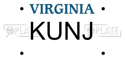 KUNJ Virginia License Plate