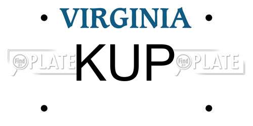 KUP Virginia License Plate