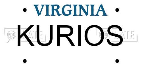 KURIOS Virginia License Plate