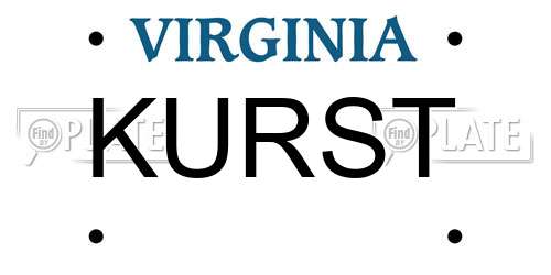 KURST Virginia License Plate