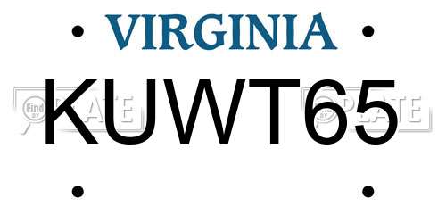 KUWT65 Virginia License Plate