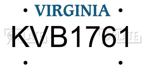 KVB1761 Virginia License Plate