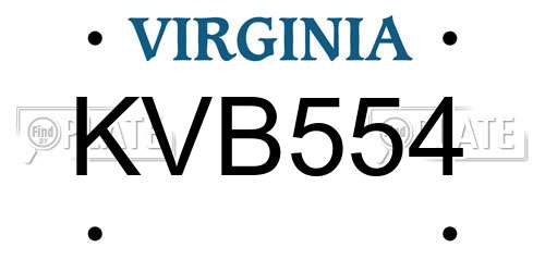 KVB554 Virginia License Plate