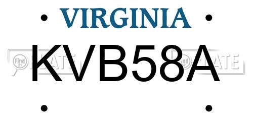 KVB58A Virginia License Plate