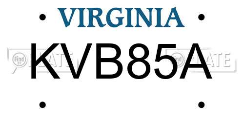 KVB85A Virginia License Plate