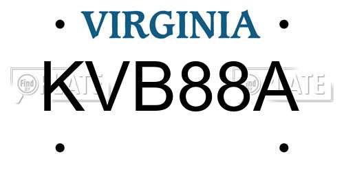 KVB88A Virginia License Plate