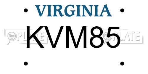 KVM85 Virginia License Plate