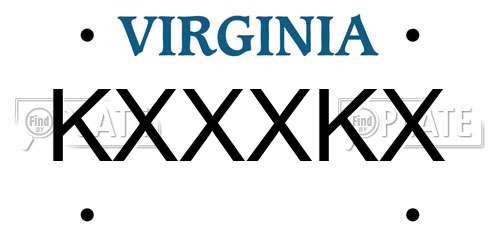 KXXXKX Virginia License Plate