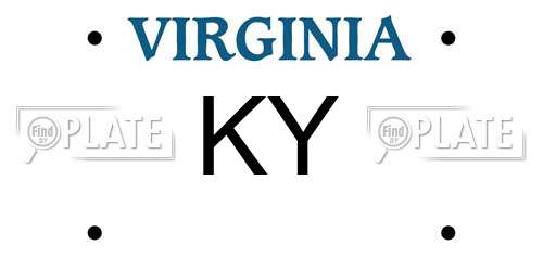 KY Virginia License Plate