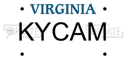 KYCAM Virginia License Plate