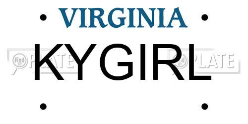 KYGIRL Virginia License Plate