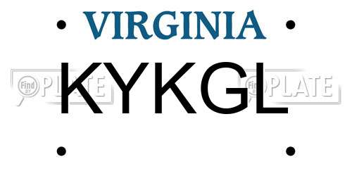 KYKGL Virginia License Plate