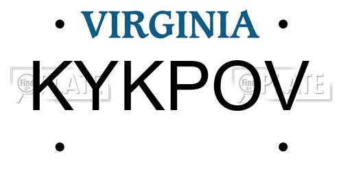 KYKPOV Virginia License Plate
