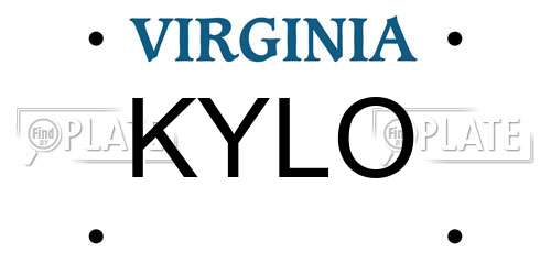 KYLO Virginia License Plate