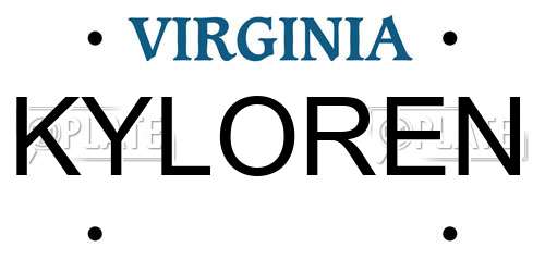 KYLOREN Virginia License Plate