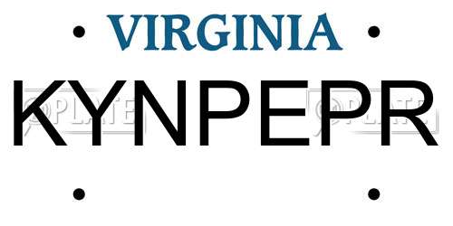 KYNPEPR Virginia License Plate