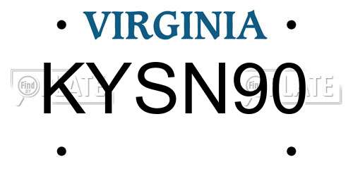 KYSN90 Virginia License Plate