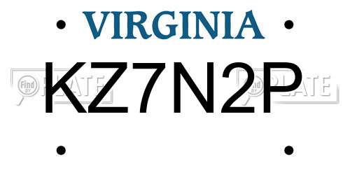 KZ7N2P Virginia License Plate