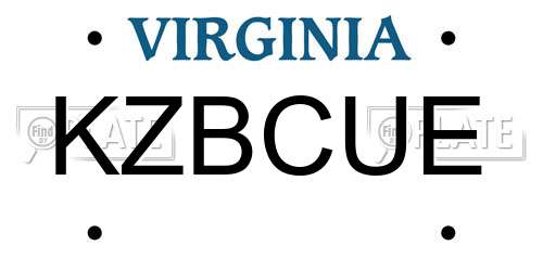KZBCUE Virginia License Plate