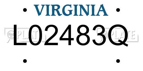 L02483Q Virginia License Plate