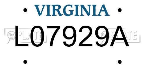 L07929A Virginia License Plate