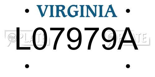 L07979A Virginia License Plate
