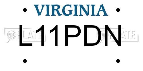 L11PDN Virginia License Plate