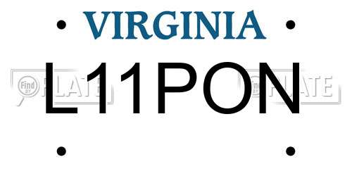 L11PON Virginia License Plate