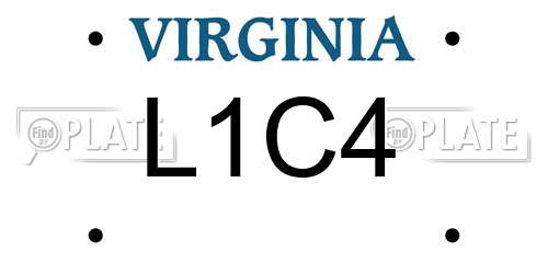 L1C4 Virginia License Plate