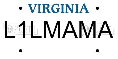 L1LMAMA Virginia License Plate