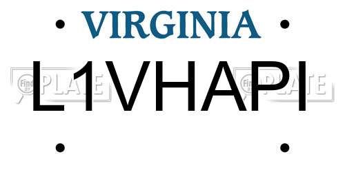 L1VHAPI Virginia License Plate