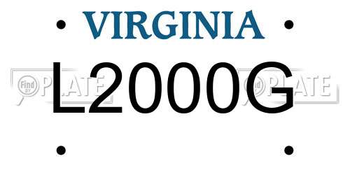 L2000G Virginia License Plate