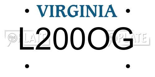 L200OG Virginia License Plate