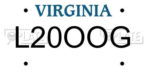 L20OOG Virginia License Plate