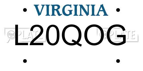 L20QOG Virginia License Plate