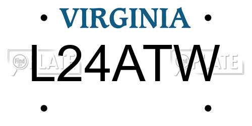 L24ATW Virginia License Plate