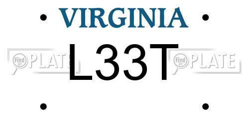 L33T Virginia License Plate