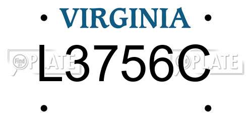 L3756C Virginia License Plate