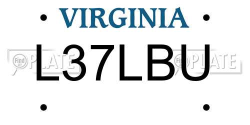 L37LBU Virginia License Plate